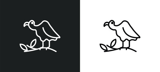 Wall Mural - vulture line icon in white and black colors. vulture flat vector icon from vulture collection for web, mobile apps and ui.