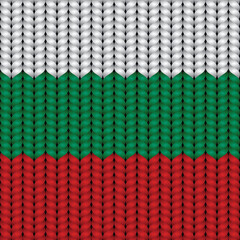 Sticker - Flag of Bulgaria on a braided rop.