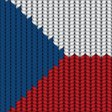 Flag of Czech on a braided rop.