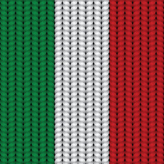 Poster - Flag of Italy on a braided rop.