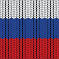 Sticker - Flag of Russia on a braided rop.