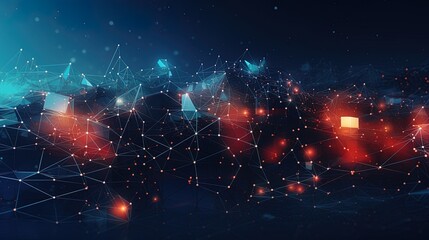 Wall Mural - geometric technology background with an interconnected network, generated by ai