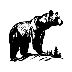 bear silhouette illustration