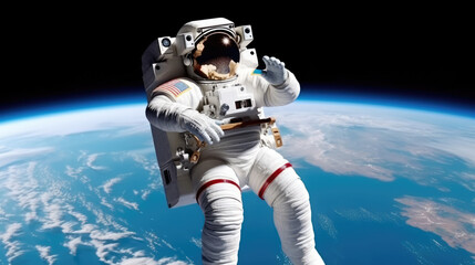Wall Mural - astronaut in space created with Generative AI Technology
