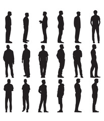 Isolated, Boys and men collection vector, Silhouettes, graphic in white background