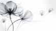 © Login - Art background with transparent x-ray flowers. Blooming flowers. Beautiful floral backdrop. Generative AI. Illustration for cover, card, postcard, interior design, packaging, invitations or print.