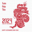 Red Dragon 2024. Vietnamese New Year Giap Thin 2024