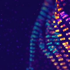 Wall Mural - background with glowing lights. chromosome dna science and data technology. generative ai