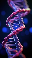 Wall Mural - dna helix on colored background. dna molecule. generative ai