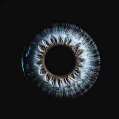 Wall Mural - Abstract blue eye with space. An human eye on black background. 
