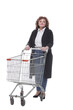 © ASDF - in full growth. casual woman with shopping cart.