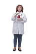 © ASDF - in full growth. a female therapist holds a laboratory flask