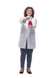 © ASDF - in full growth. a female therapist holds a laboratory flask