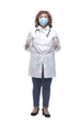 © ASDF - in full growth. serious doctor in a protective mask