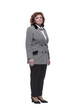 © ASDF - in full growth. mature woman in a checked jacket looking at you