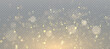 © Valeriia - Abstract magic light dust effect with golden bokeh highlights on transparent background. Christmas lights. Glowing flying dust. Vector illustration for New Year's design.