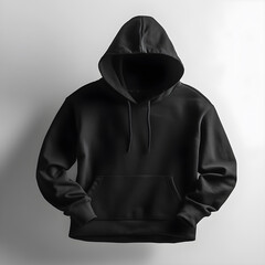 Wall Mural - black hoodie mockup on white background ,generative ai