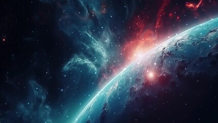 Wall Mural - galaxy and nebula. approaching an unexplored planet. abstract space background. infinite universe wi