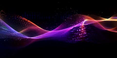 beautiful abstract wave technology  with blue light digital effect corporate concept
