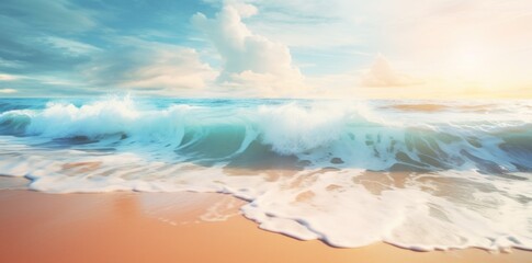  Tropical beach. Illustration AI Generative.