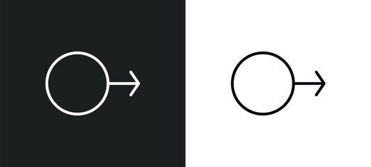 Wall Mural - mars line icon in white and black colors. mars flat vector icon from mars collection for web, mobile