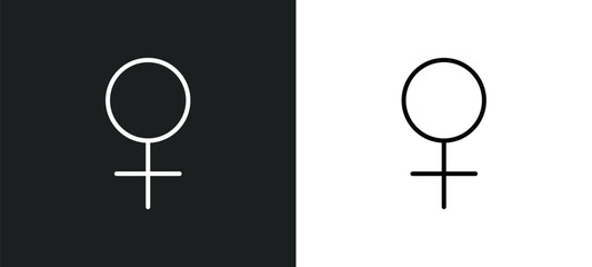 Wall Mural - venus line icon in white and black colors. venus flat vector icon from venus collection for web, mob