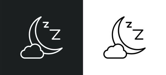 Wall Mural - zzz line icon in white and black colors. zzz flat vector icon from zzz collection for web, mobile ap