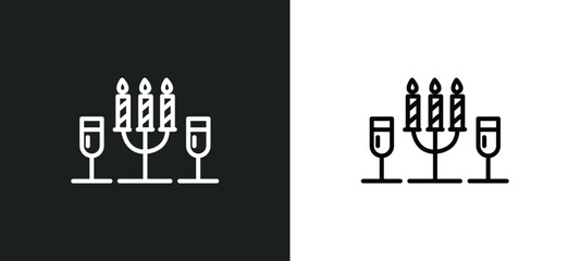 Canvas Print - romantic line icon in white and black colors. romantic flat vector icon from romantic collection for web, mobile apps and ui.