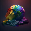canvas print picture - Erdkugel in LGBTQ Regenbogenfarben