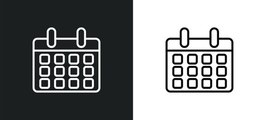 Wall Mural - date line icon in white and black colors. date flat vector icon from date collection for web, mobile apps and ui.