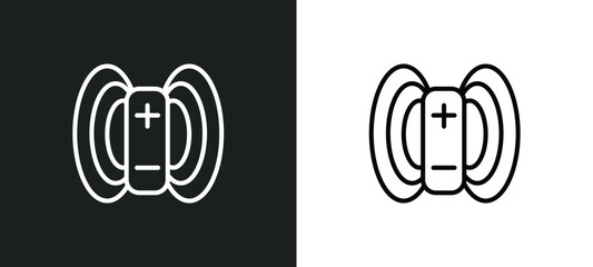 magnetic field line icon in white and black colors. magnetic field flat vector icon from magnetic field collection for web, mobile apps and ui.