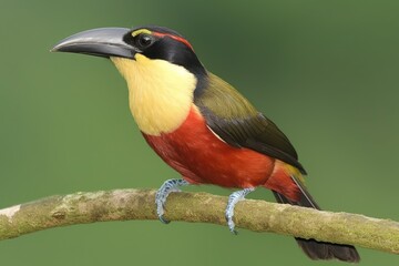 Poster - vibrant bird resting on a tree branch