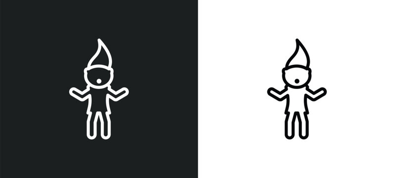 troll toy line icon in white and black colors. troll toy flat vector icon from troll toy collection for web, mobile apps and ui.