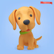 Dog puppy 3d cartoon vector icon
