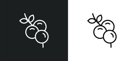 Wall Mural - berries line icon in white and black colors. berries flat vector icon from berries collection for we
