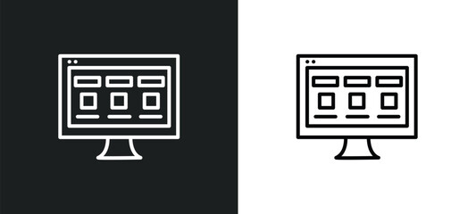 front end line icon in white and black colors. front end flat vector icon from front end collection for web, mobile apps and ui.