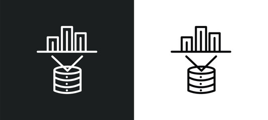 Wall Mural - data visualization line icon in white and black colors. data visualization flat vector icon from data visualization collection for web, mobile apps and ui.