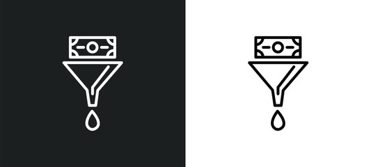 Wall Mural - conversion line icon in white and black colors. conversion flat vector icon from conversion collection for web, mobile apps and ui.