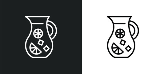 Wall Mural - sangria line icon in white and black colors. sangria flat vector icon from sangria collection for we