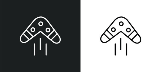 Wall Mural - boomerang line icon in white and black colors. boomerang flat vector icon from boomerang collection 