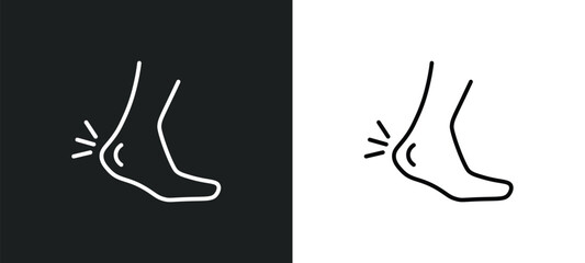 Wall Mural - ankle line icon in white and black colors. ankle flat vector icon from ankle collection for web, mobile apps and ui.