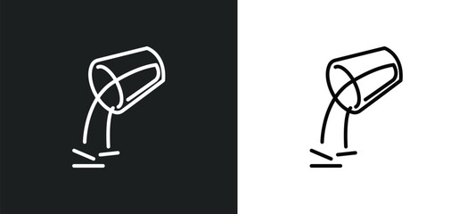 Wall Mural - pour line icon in white and black colors. pour flat vector icon from pour collection for web, mobile