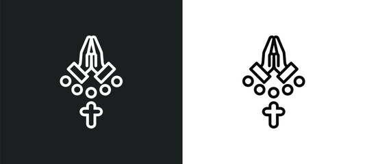 faith line icon in white and black colors. faith flat vector icon from faith collection for web, mobile apps and ui.