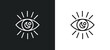 visibility line icon in white and black colors. visibility flat vector icon from visibility collection for web, mobile apps and ui.