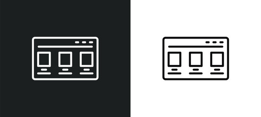 theme line icon in white and black colors. theme flat vector icon from theme collection for web, mobile apps and ui.