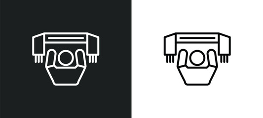 Sticker - supporter line icon in white and black colors. supporter flat vector icon from supporter collection for web, mobile apps and ui.