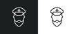 ship admiral line icon in white and black colors. ship admiral flat vector icon from ship admiral collection for web, mobile apps and ui.