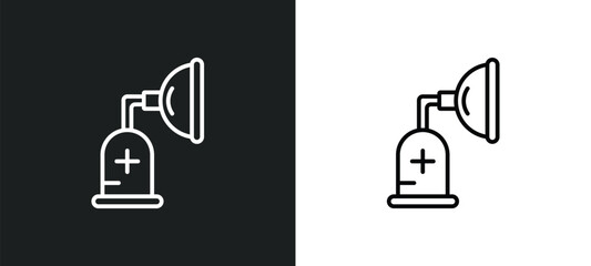 Wall Mural - anesthesia line icon in white and black colors. anesthesia flat vector icon from anesthesia collecti