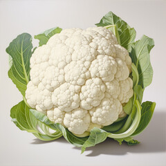 Wall Mural - Isolated Cauliflower on white background. 
