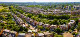 Fototapeta Londyn - Aerial view of Belsize Park, a residential area of Hampstead in the London Borough of Camden, England